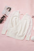 Sexy V Neck Surplice Hollow-Out Sweater With Lace Sleeves
